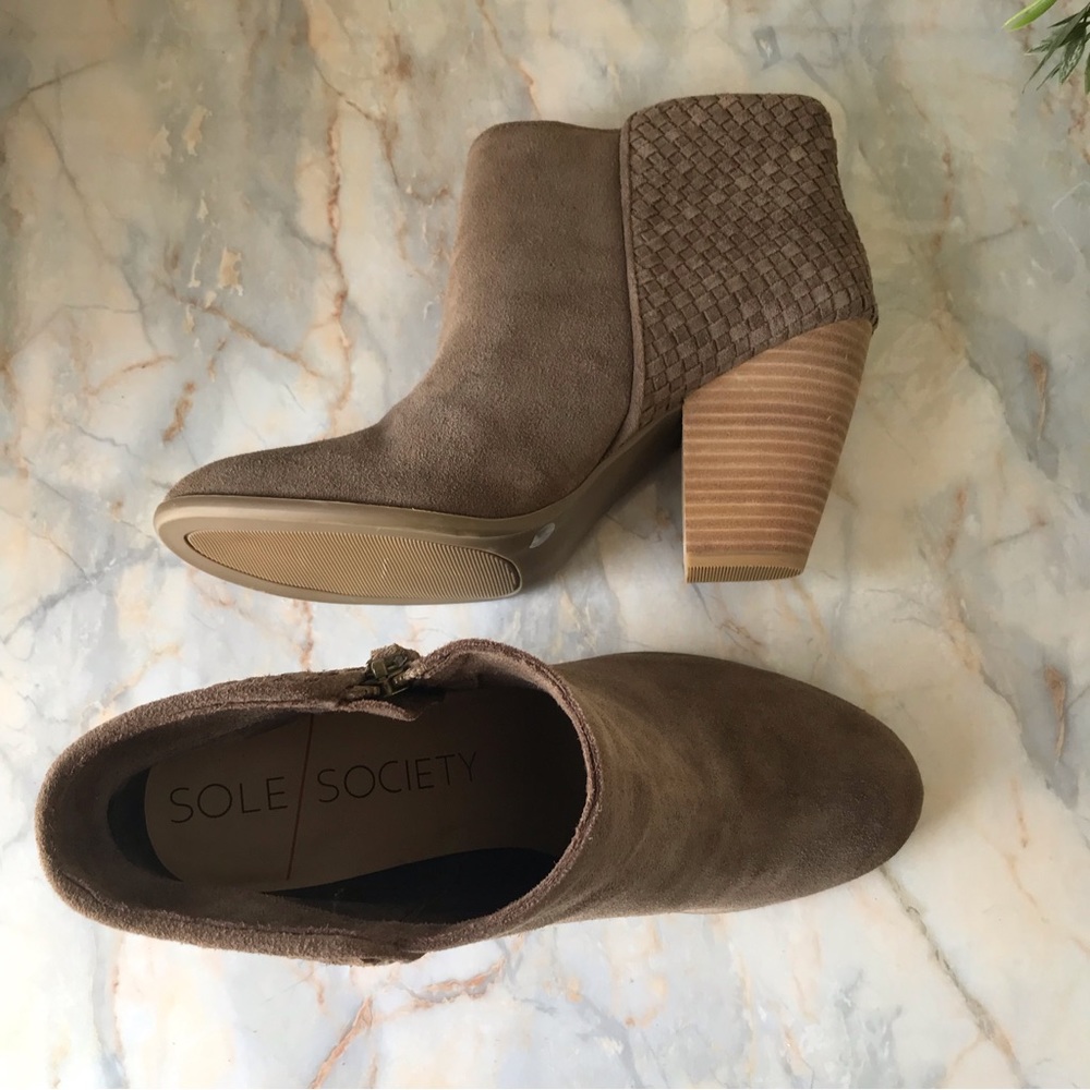 Sole Society Taupe Zada Ankle Boot Size 11